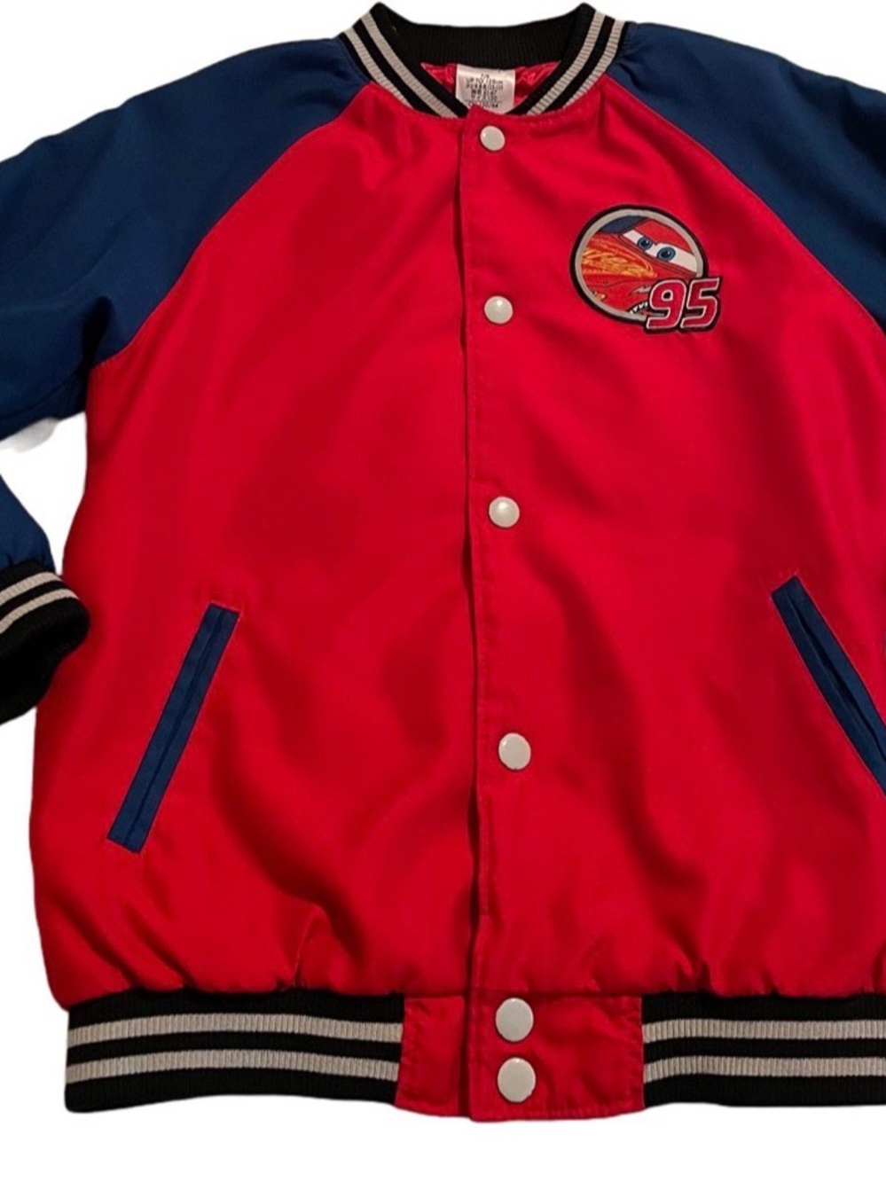 EUC Disney x Pixar | Cars Lightning McQueen | Boys Varsity Jacket | Sz 7/8